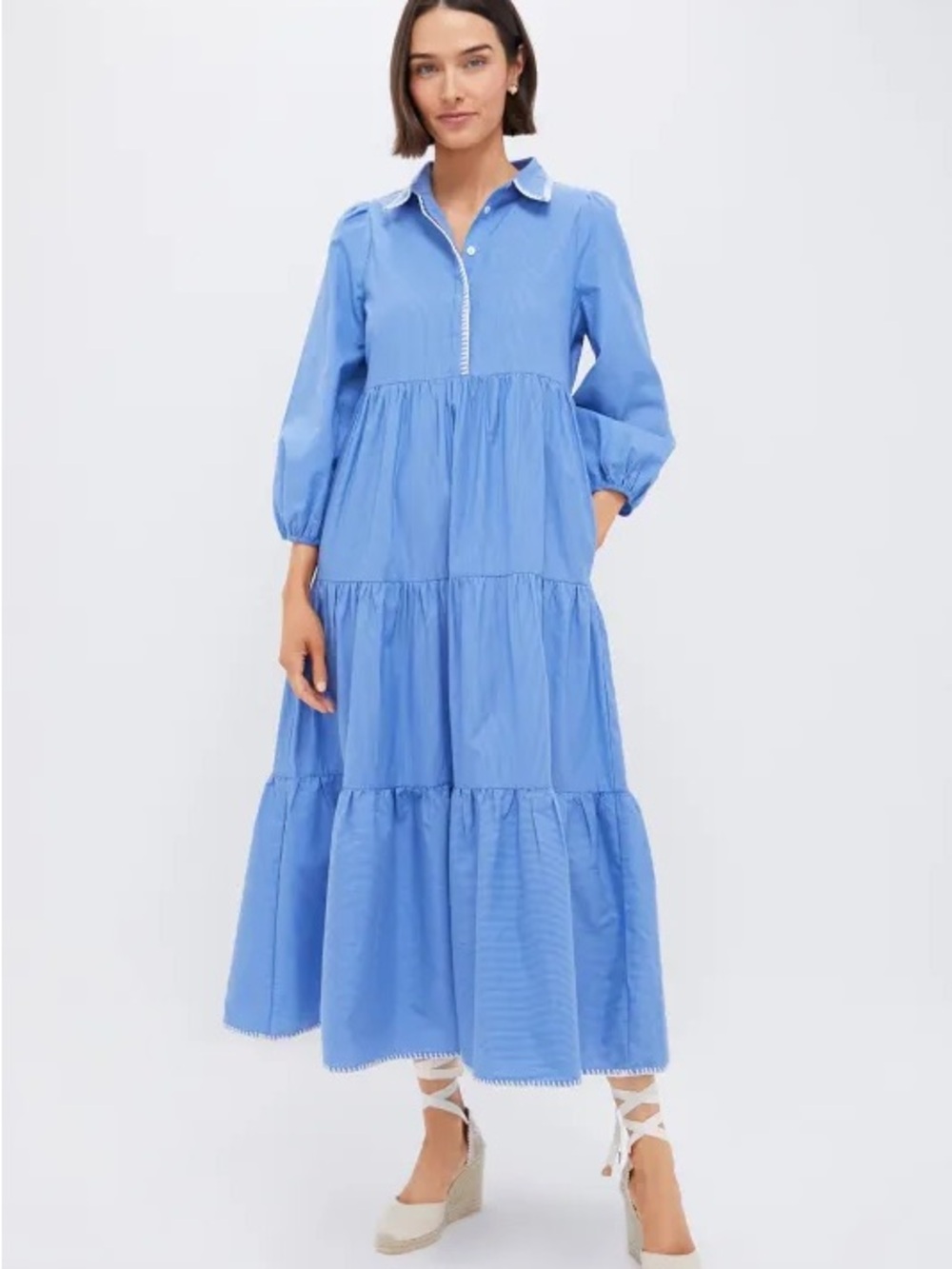 Tuckernuck whipstitch blue stripe mabel maxi dress
